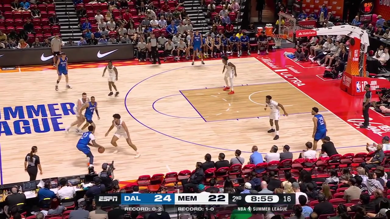 Kaodirichi Akobundu-Ehiogu with the super acrobatic alley-oop dunk finish off a lob by Sergio De Larrea