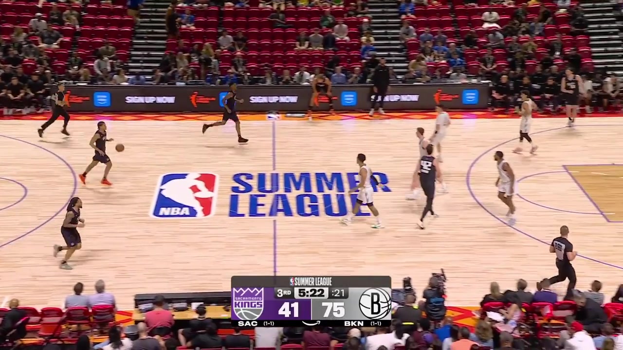 Darius Acuff Jr drives and scores on Danny Wolf Emanuel Sharp hits his 5th and 6th triple Acuff hits the step back over Saraf Alex Karaban nice fake and layupAcuff with another layup after the Nets gave up on help defenseSharp with a nice strip and hustle vs Saraf