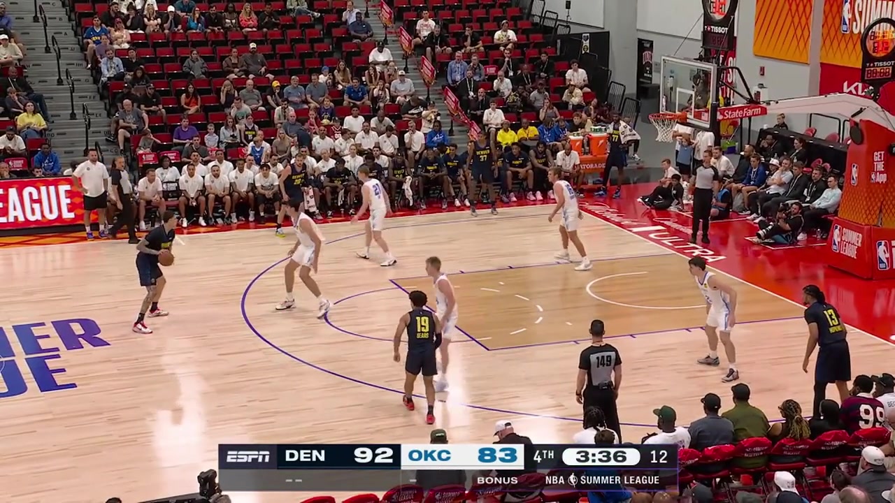 Trevon Brazile splashes a three in Aday Mara's face to give himself 32 points
