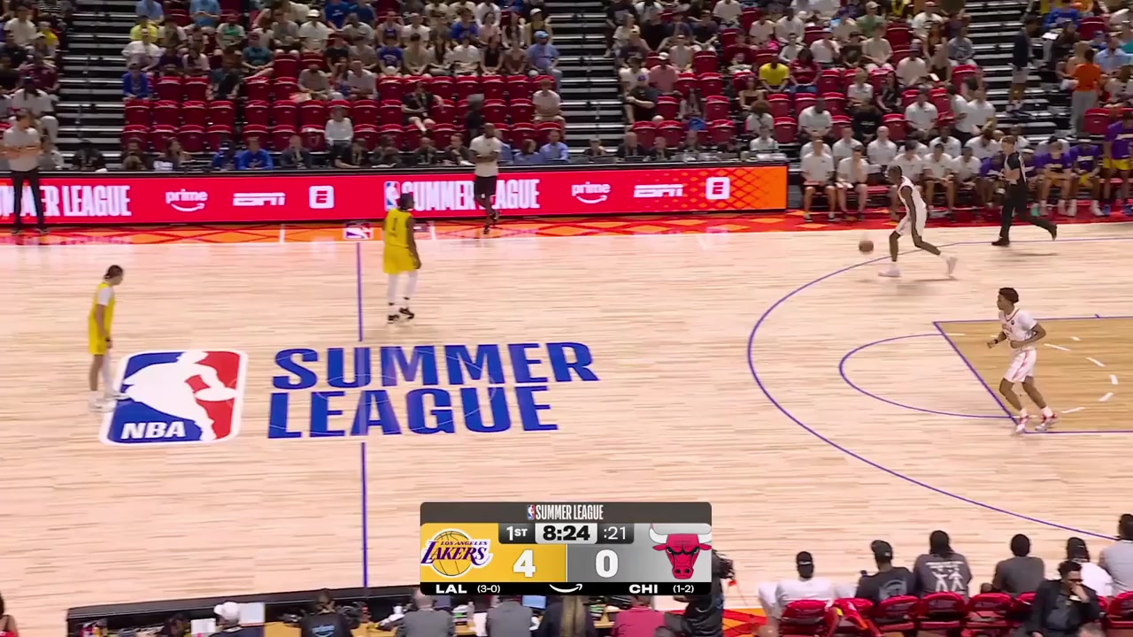 Caleb Wilson going around the defender patiently pump fakes and scores the And-1 for his first points of the game