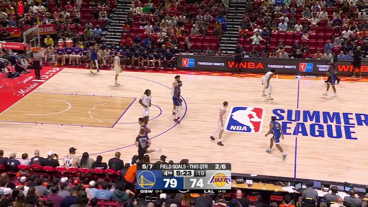 Adou Thiero shows his super athleticism soars for the alley-oop dunk off a steal and lob by Chris MaonHe also hits the corner 3 shortly after