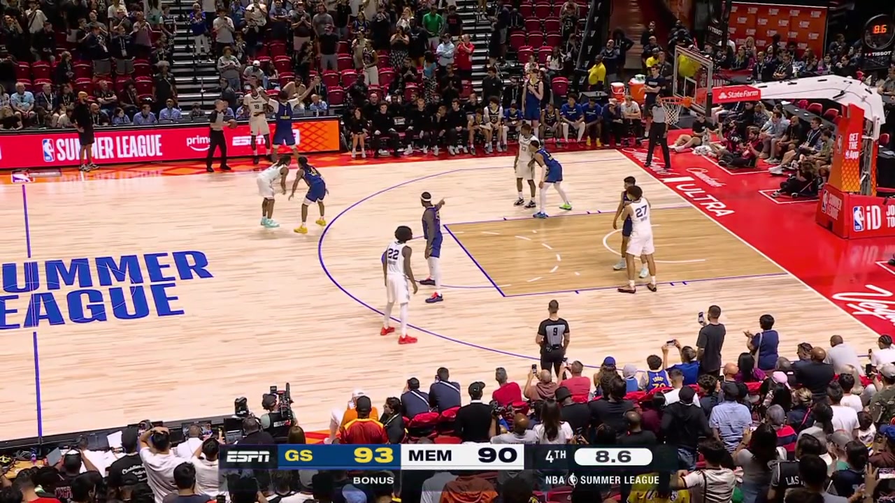 Lowlight Down 3 with 86 seconds remaining in regulation Olivier-Maxence Prosper with a cross inbound pass to Cameron Boozer but it was too far for himWarriors ballWith a replay