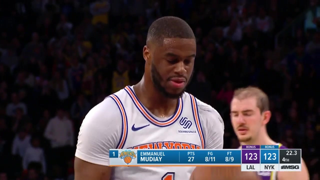 Mario Hezonja with the game-saving block on LeBron James and the stare down with replays