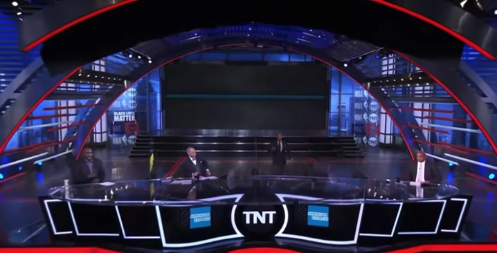 Kenny Smith tries to tell a story about what Hakeem Olajuwon used to say to him but Charles Barkley interrupts