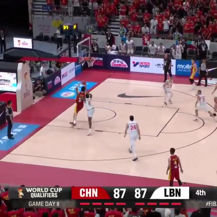 Yang Hansen with the go ahead bucket to lift China over Lebanon He would finish the game with 19 PTS 9 REB 2 AST 26 MIN