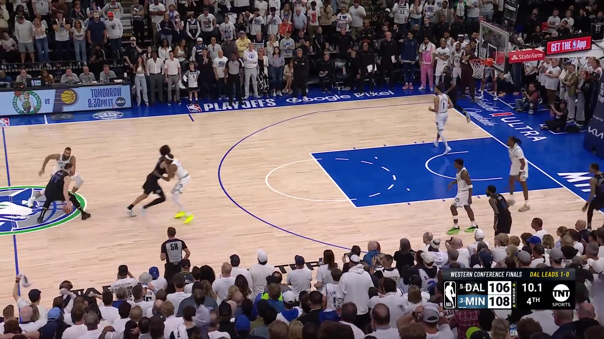 Luka Doncic with the game winning 3 pointer against Wolves in game 2 of 2024 Playoffs