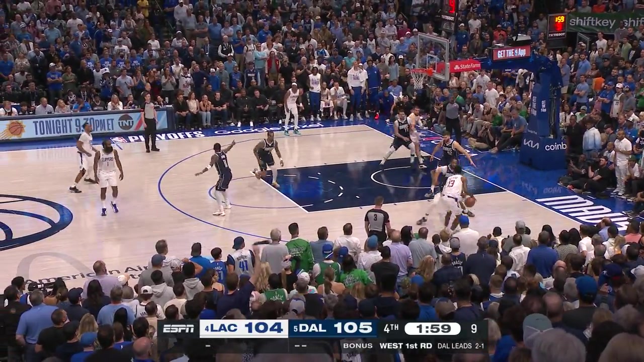 Paul George hits a difficult corner 3 against PJ Washington to give the lead back to the Clippers