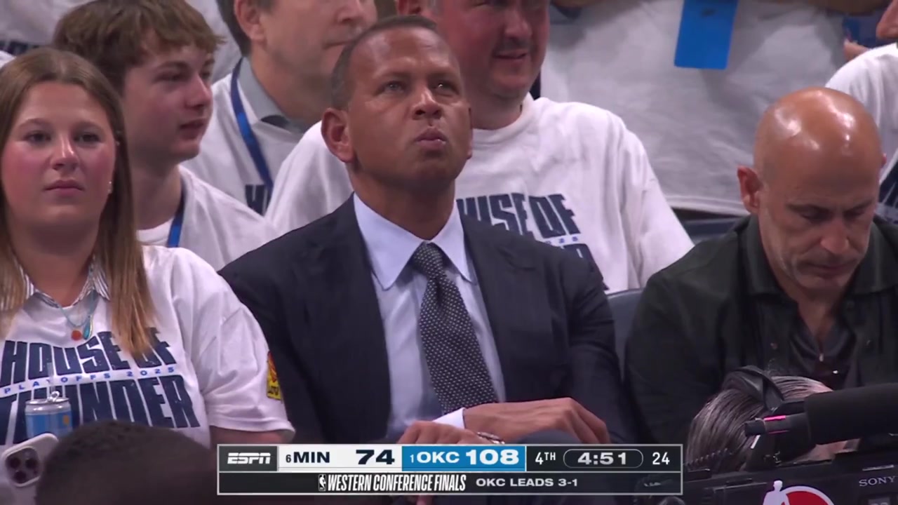 Thunder fans singing na na na na na na na na he-he-hey goodbye as Isaiah Joe hits a 3