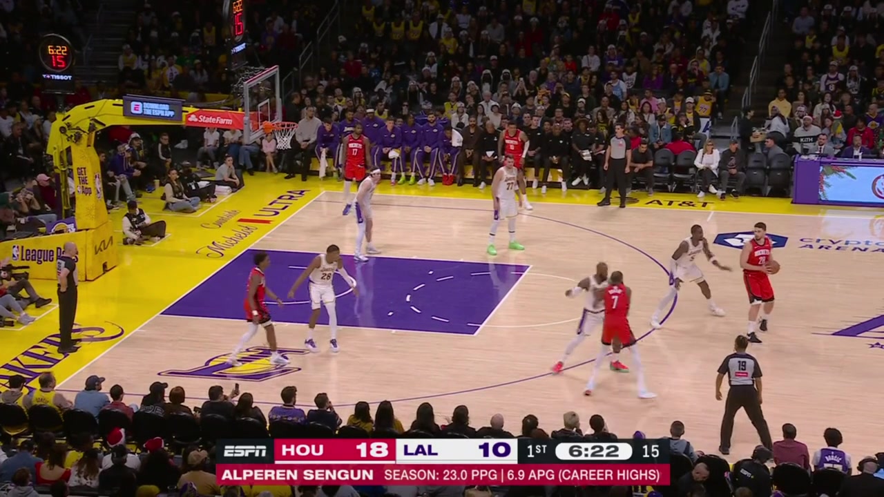 Amen Thompson with the speedy layup and then the Alley-oop dunk off a lob by Alperen Sengun with a replay