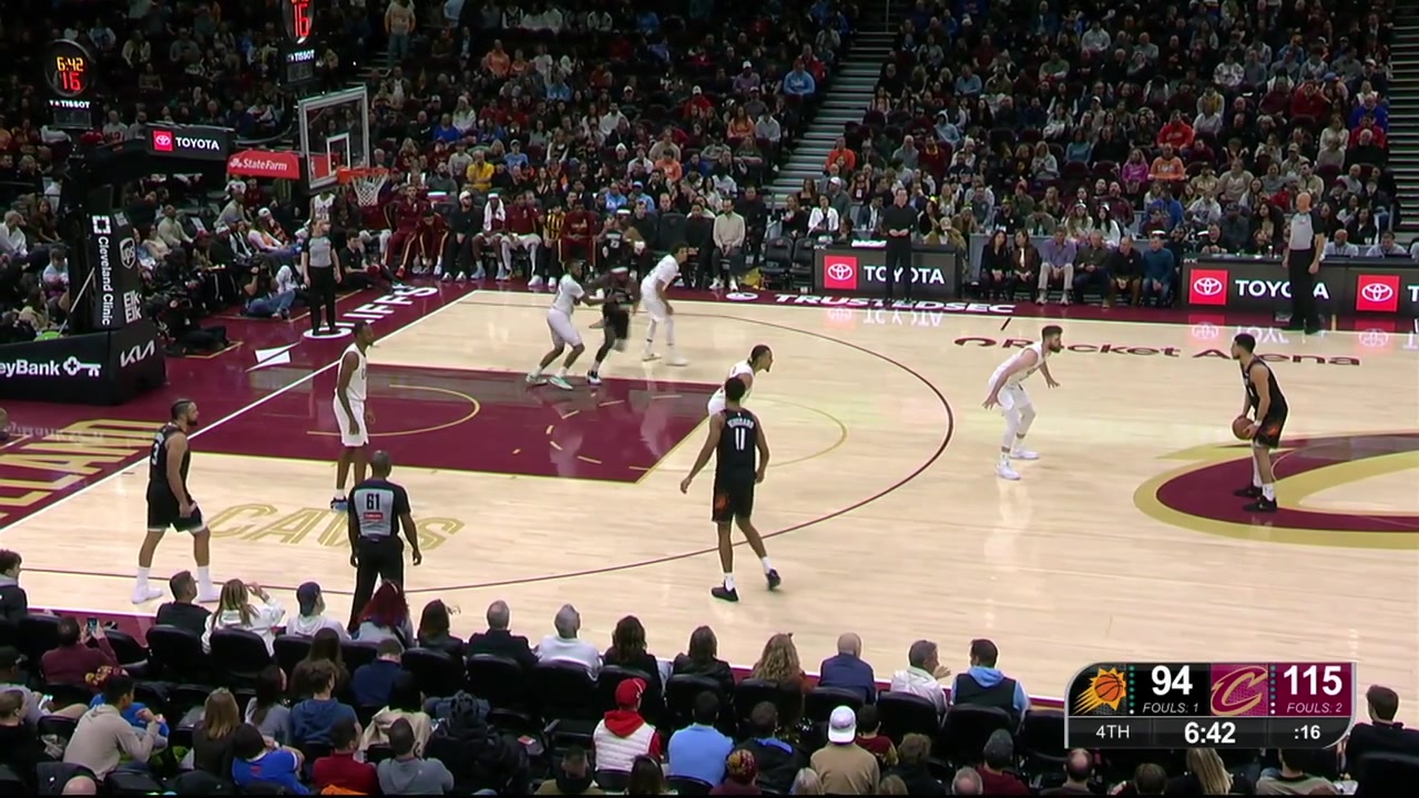 Darius Garland receives a technical foul for flopping with replays Suns and Cavaliers commentaries