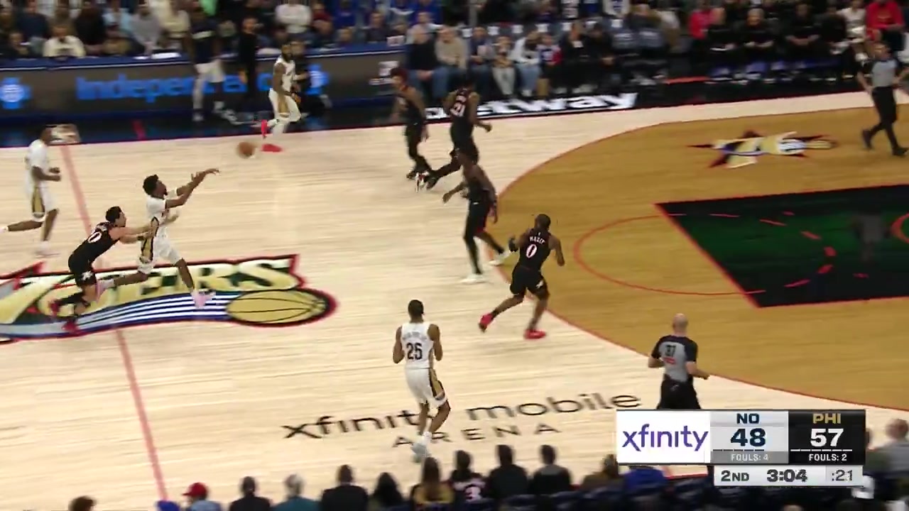 Herb Jones fires the half-court lob to Karlo Matkovi who finishes with the reverse jam