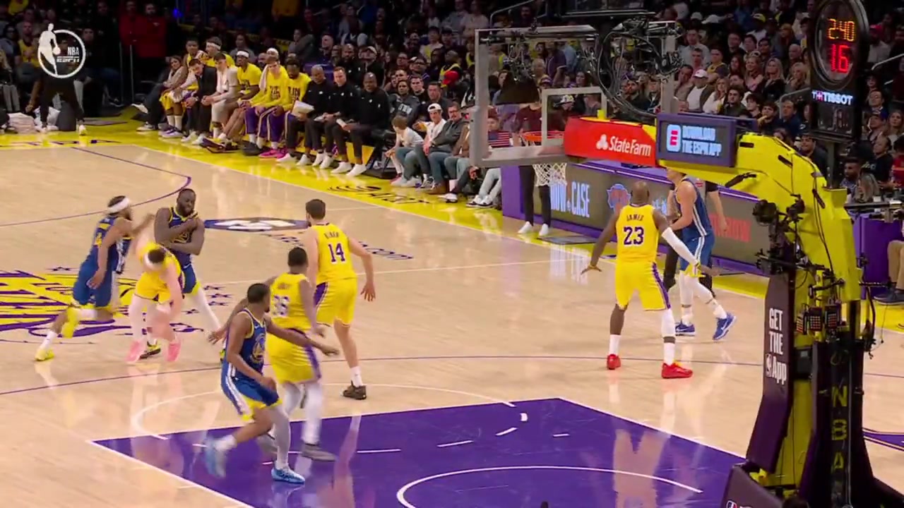Draymond Green shoves Austin Reaves and the referees conclude that no review is necessary