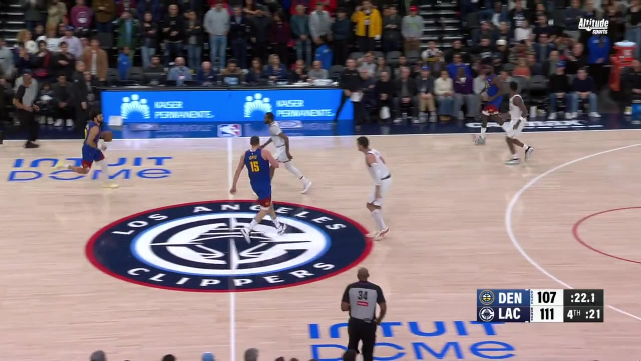 Jamal Murray with a filthy poster dunk on Brook Lopez in the clutch to cut the lead to 2 with replays