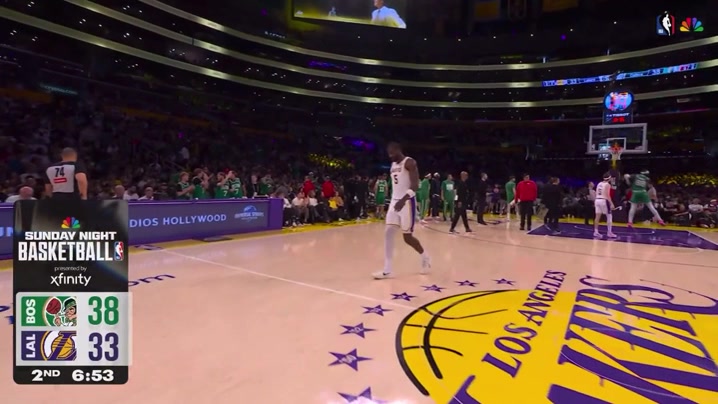 Neemias Queta denies Austin Reaves shot attempt during a timeout break