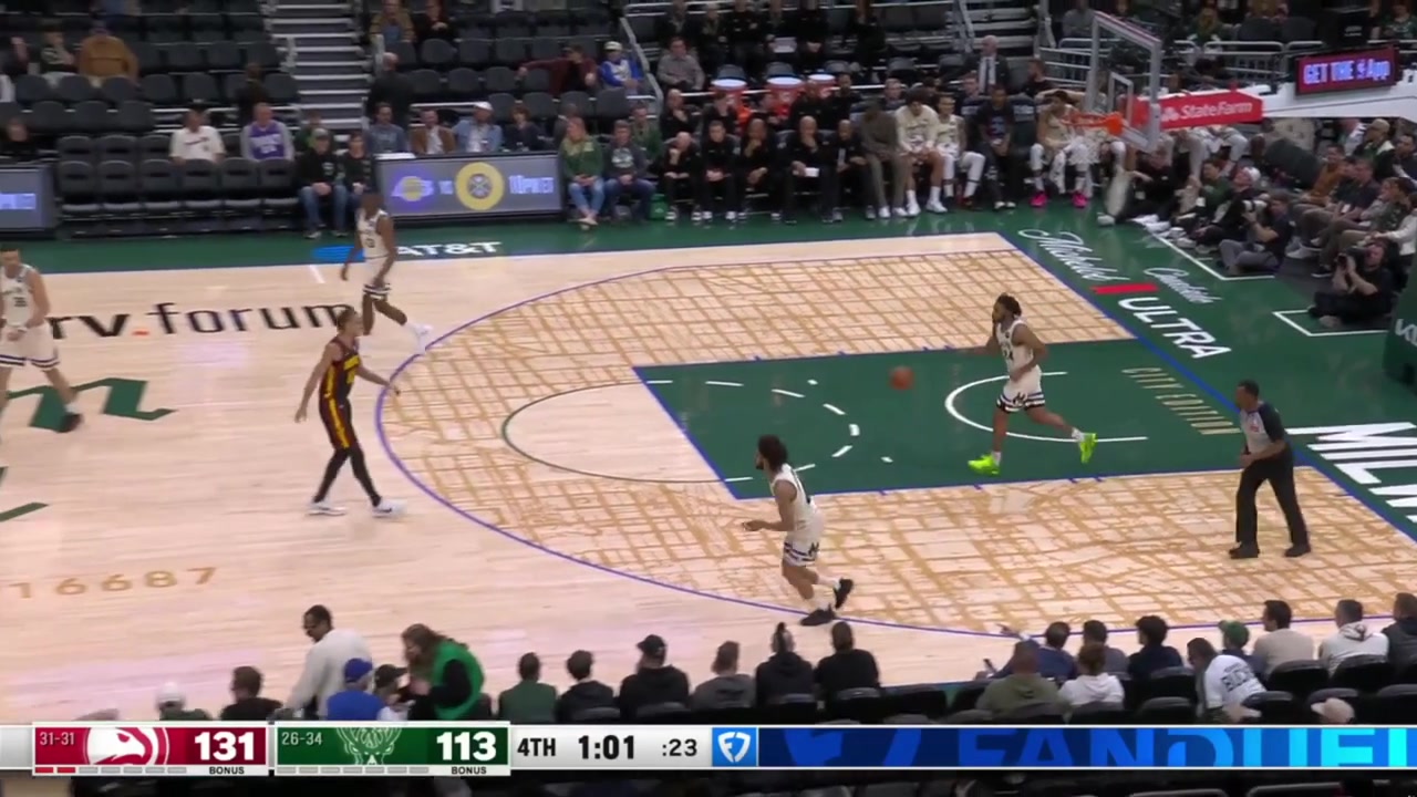 Cam Thomas tries and fails to draw the foul but Thanasis has his back and blocks Risacher on the fastbreak