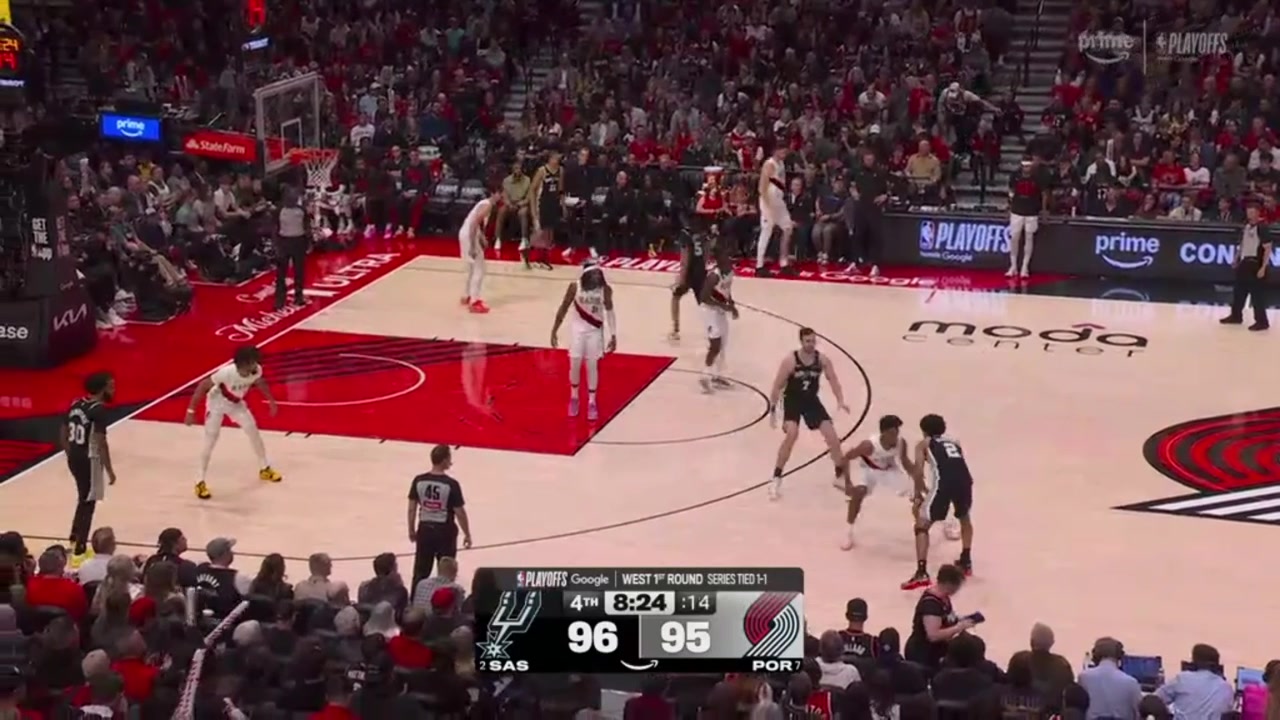 Dylan Harper's vicious dunk over Robert Williams gives him 10 points in the quarter a career high 27 on the game