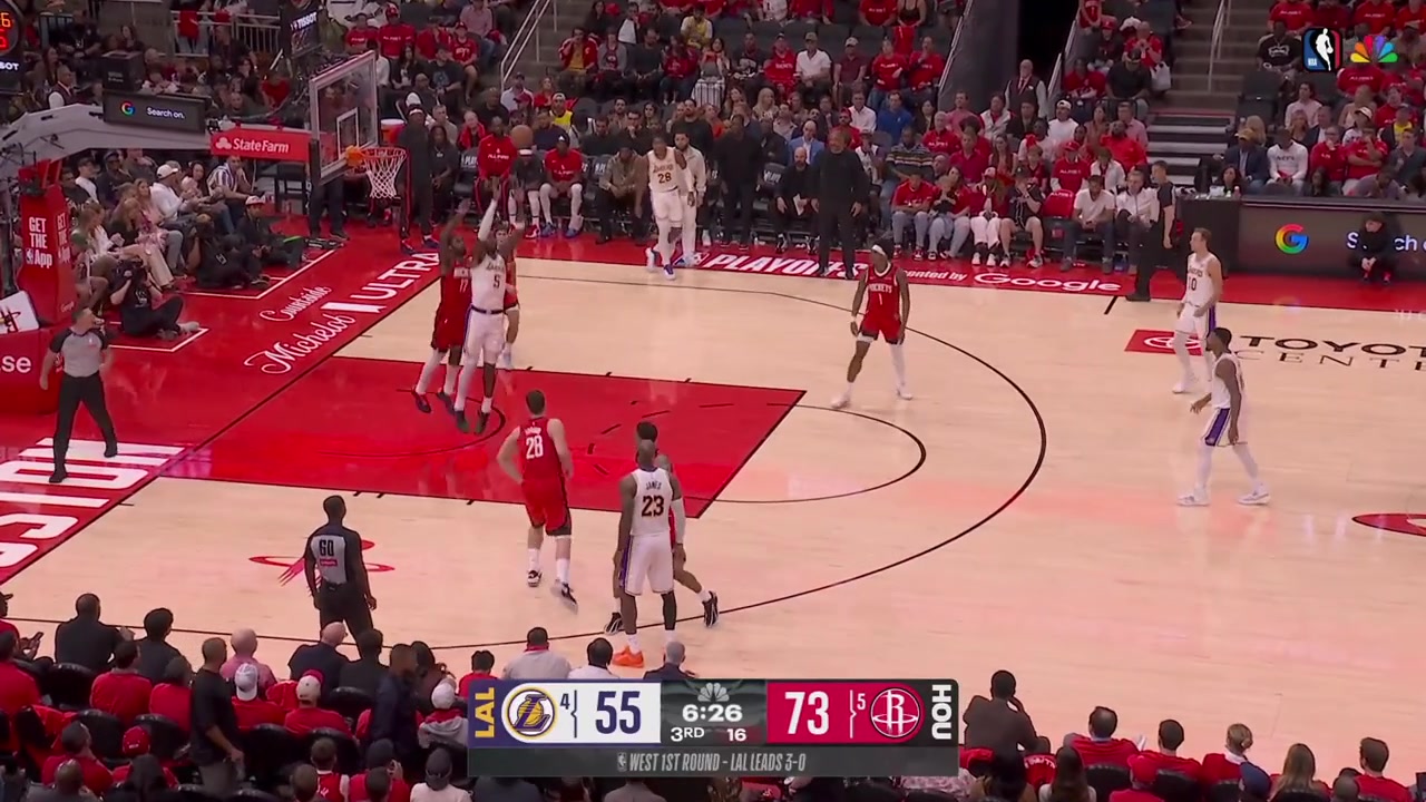 Alperen Sengun goes coast to coast signals his teammate to move away and scores the lefty layup off the spin move And-1 with a replay Putting the Rockets up by 21