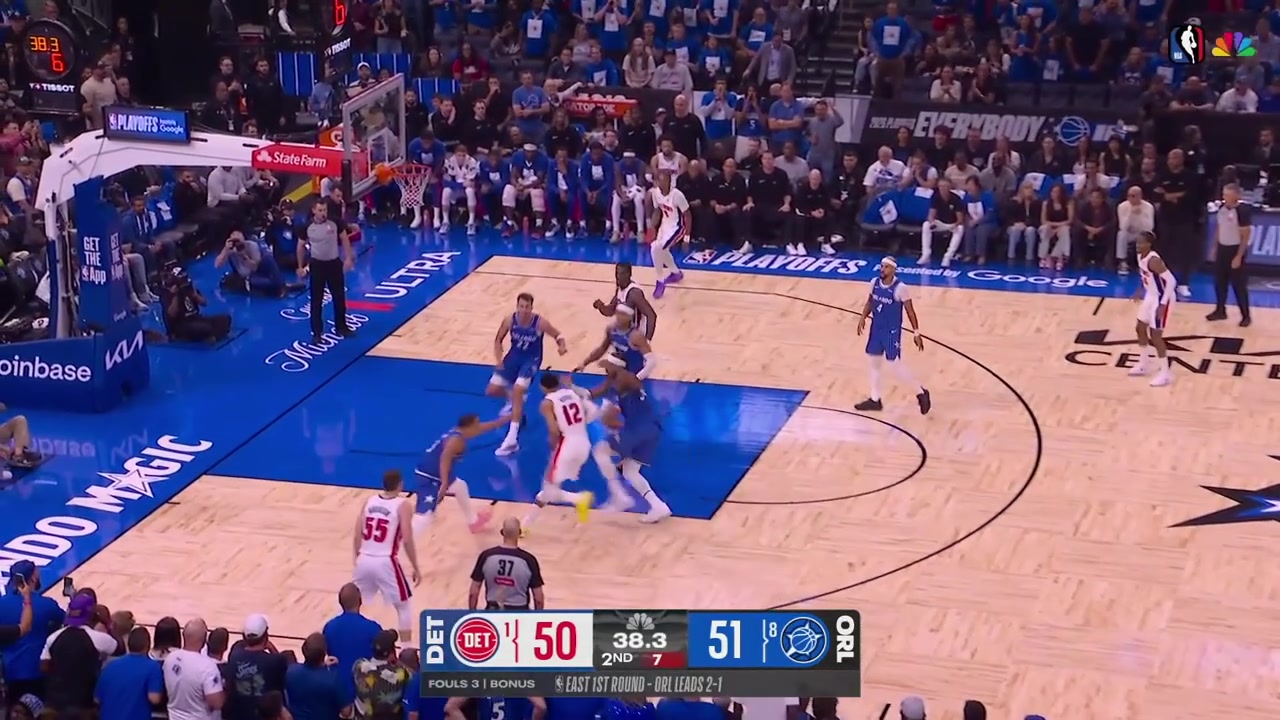 Ausar Thompson with the putback dunk Jenkins and Bane having some words and Franz Wagner with the corner at the other end with replays