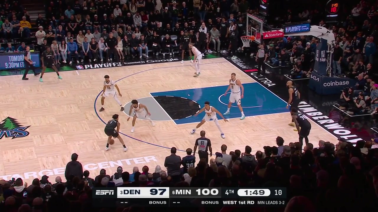 Terrence Shannon Jr scores the clutch And-1 driving layup on Jamal Murray putting the Timberwolves up 6 with 103 seconds remaining in regulation With replays
