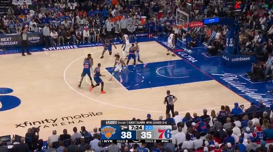 Mitchell Robinson baptizes Joel Embiid