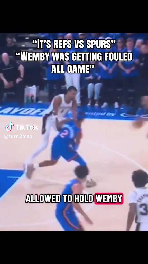 Clips of Spurs players getting away with fouls and pushespulls against the Thunder