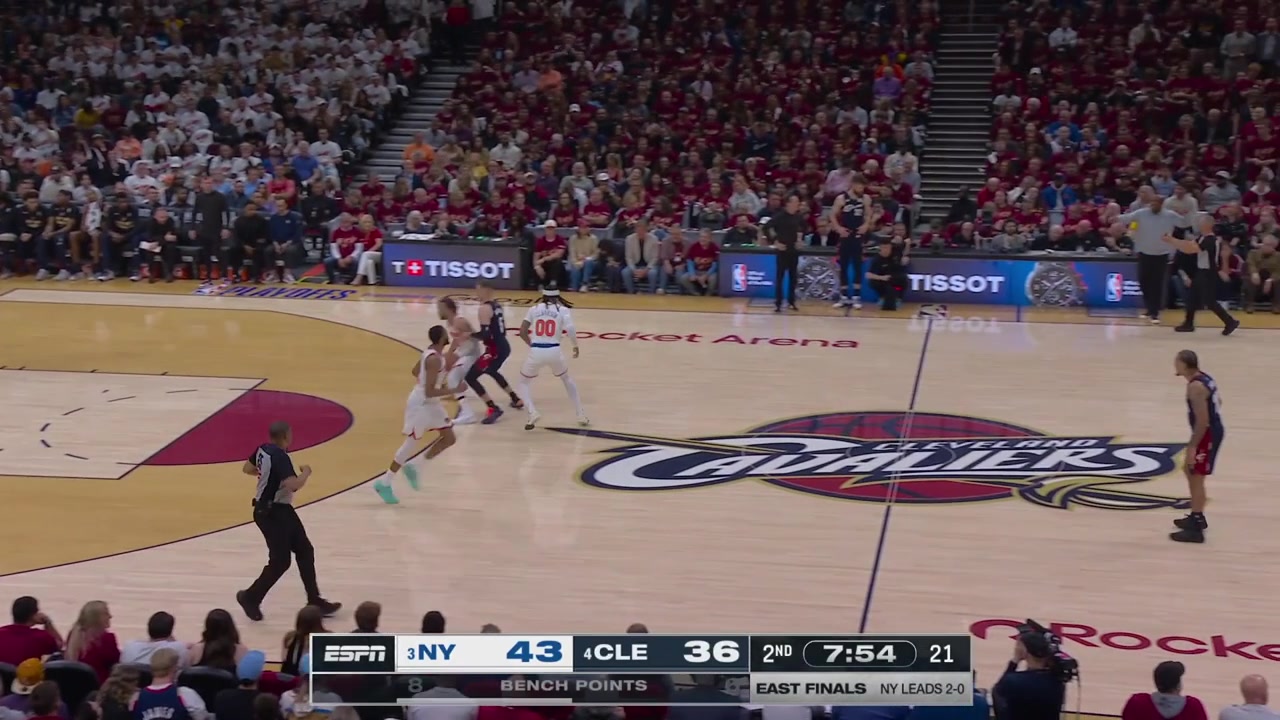 Sam Merrill guards Jalen Brunson gets called for a foul near mid-court claps and gets subbed out with replays