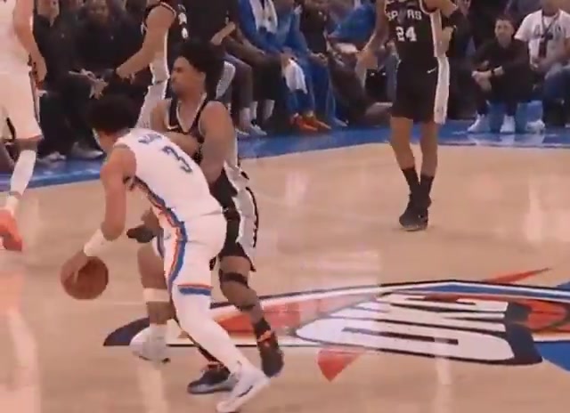Another angle of Jared McCain making elbow contact with Dylan Harper's throat area from Tuesday's game
