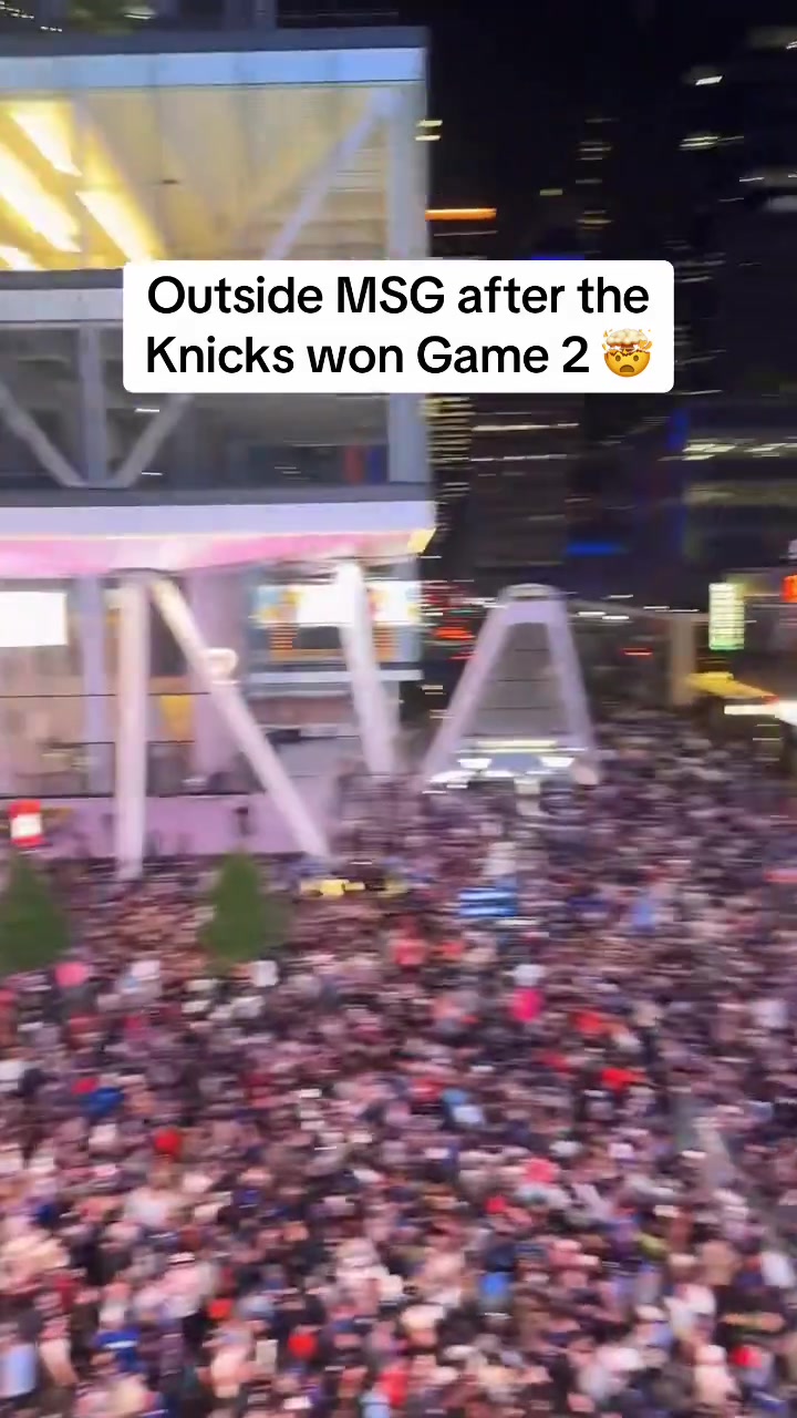 Outside MSG after Knicks win game 2