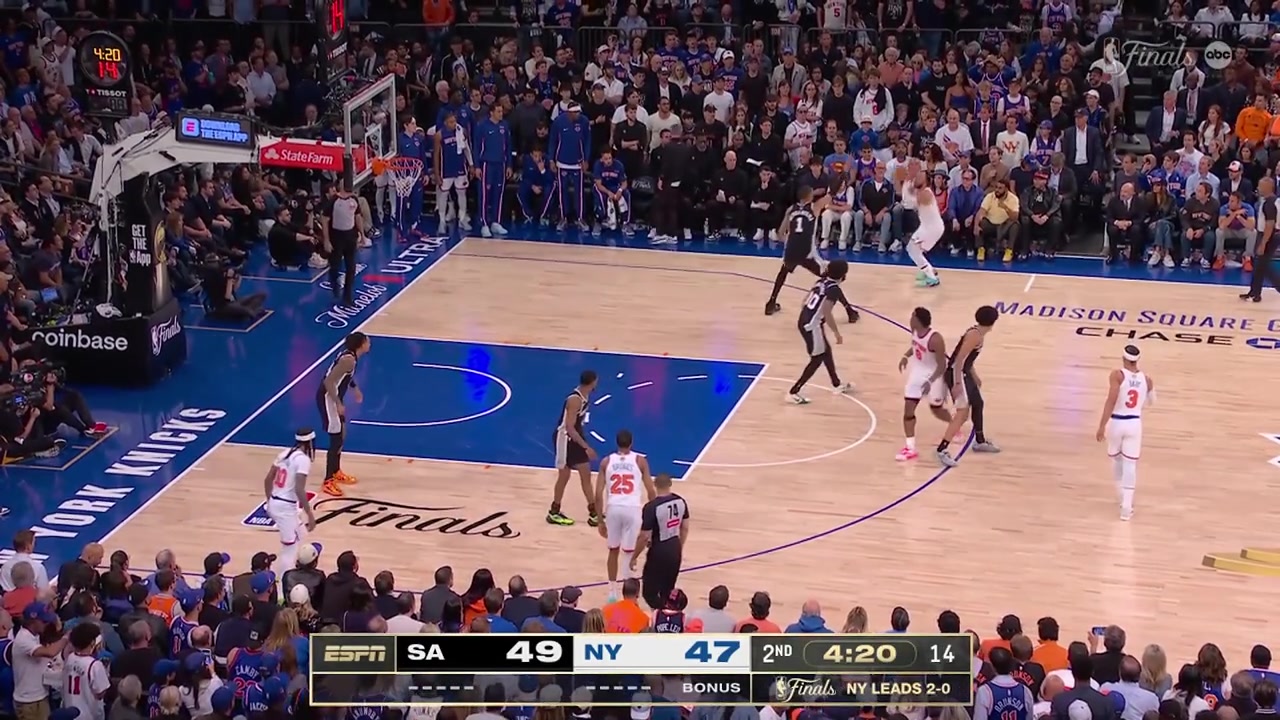 Brunson with a long three over Wemby