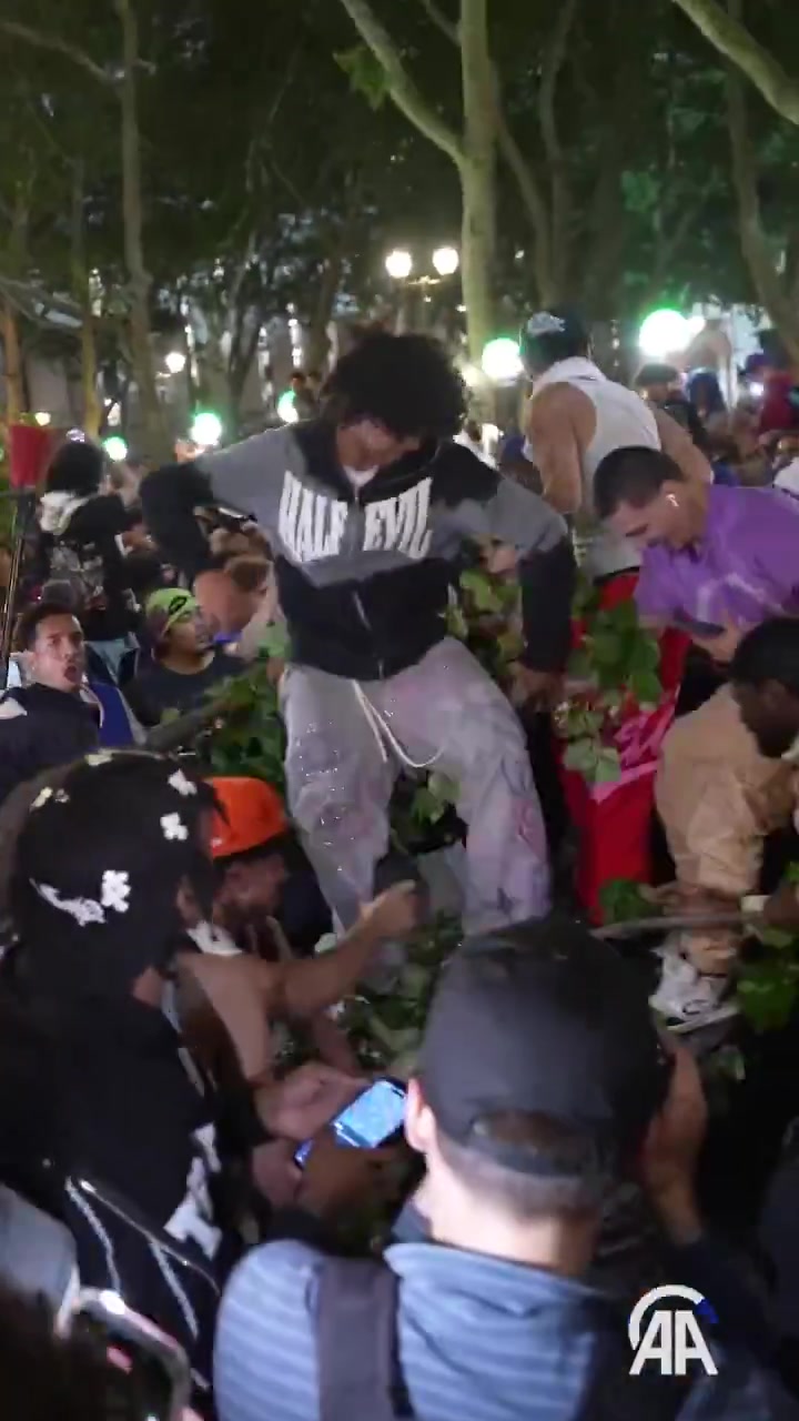 NYPD Clash With Knicks Fans Near Bryant Park Following NBA Finals Loss