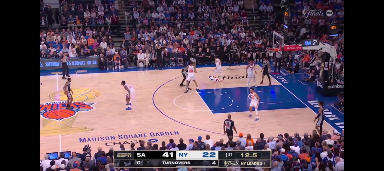 An alternate angle of Wemby's kick with the game timer Doesn't look as intentional as from the other angle first posted
