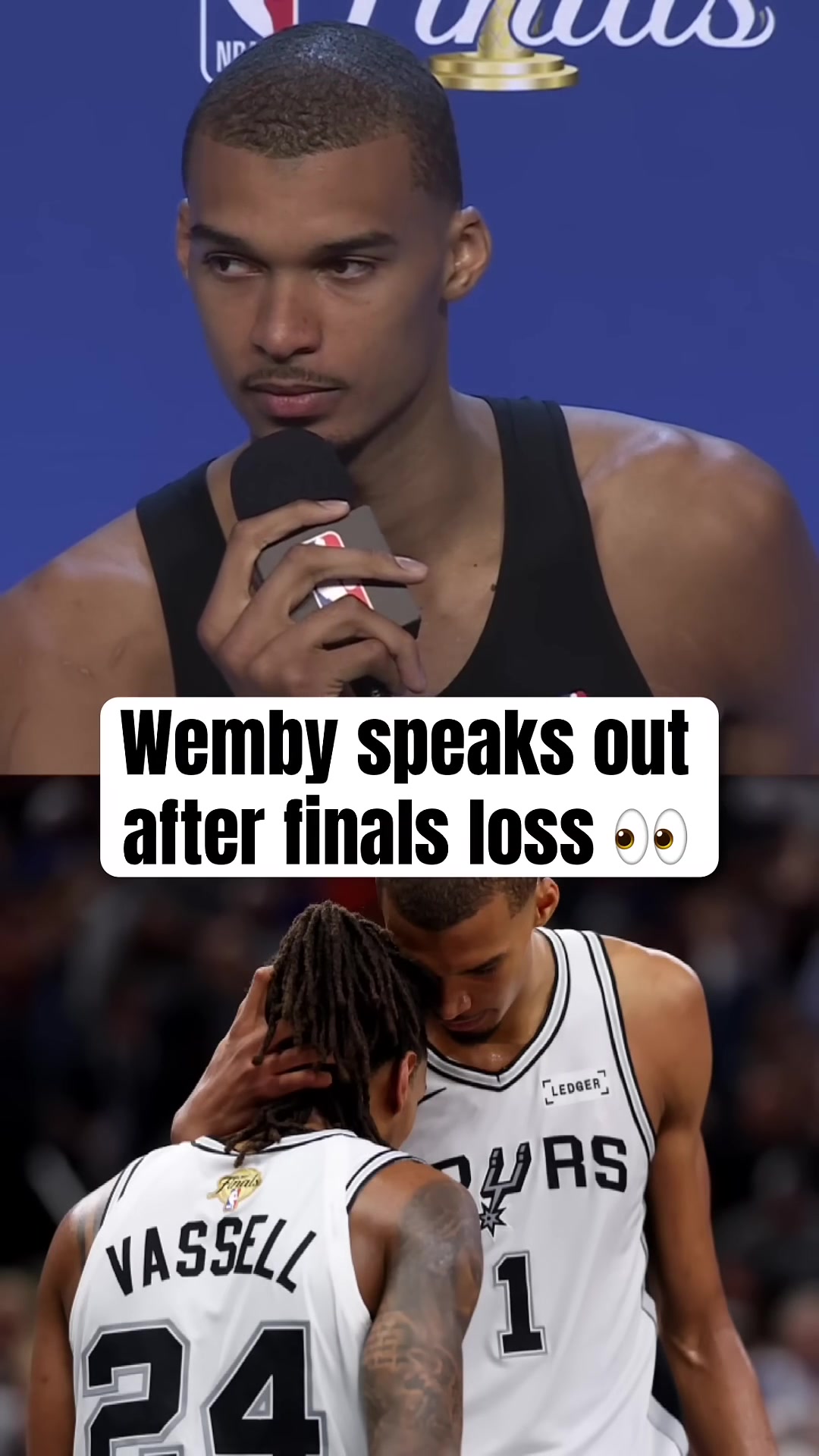 Wemby on preparing for next season What Im pissed about is that theres probably 100 games before we can be back in the finals