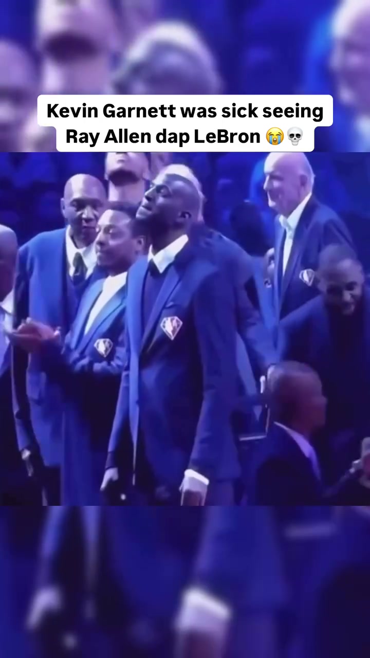 When Kevin Garnett Looked Stressed - Ray Allen Greets LeBron At Top 75 Ceremony