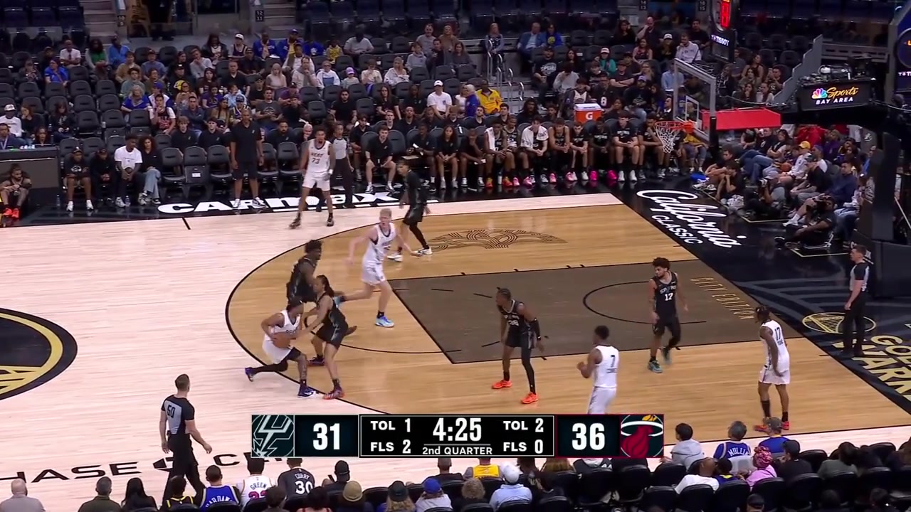 Arnas Sakenis makes the contested turnaround hook shot for his first points of the night