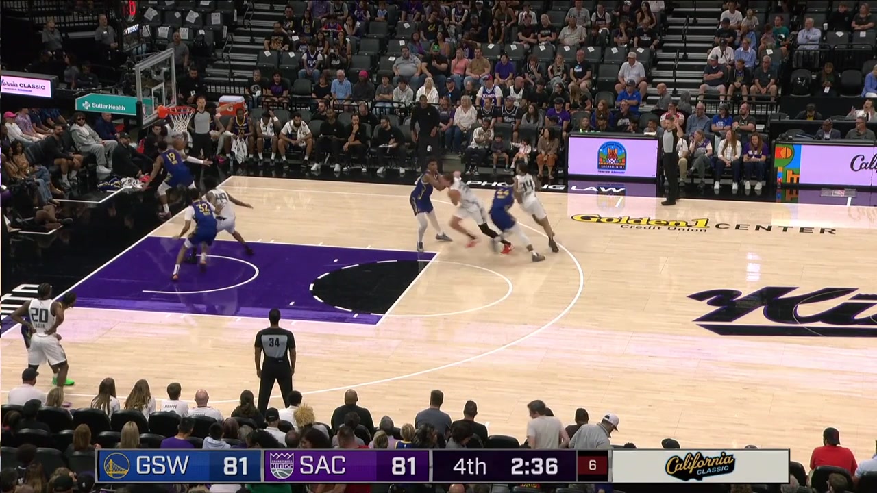Marquel Sutton hits the clutch deep 3-pointer in the defender's face to beat the shot clock and to give the Kings the lead once again with replays