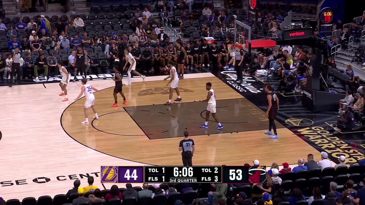 Vladislav Goldin dunks it and receives a technical foul for trash talking to Anton Watson who dunked on him earlier with replays