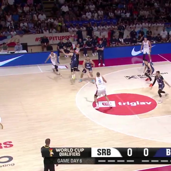Nikola Jokic on his way to a 30-point triple-double vs Bosnia and Herzegovina At Halftime 15 PTS 57 FG 6 REB 4 AST
