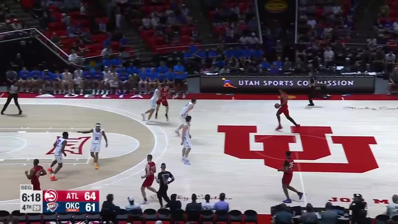 Asa Newell with the impressive lefty finish off the spin move with a replay