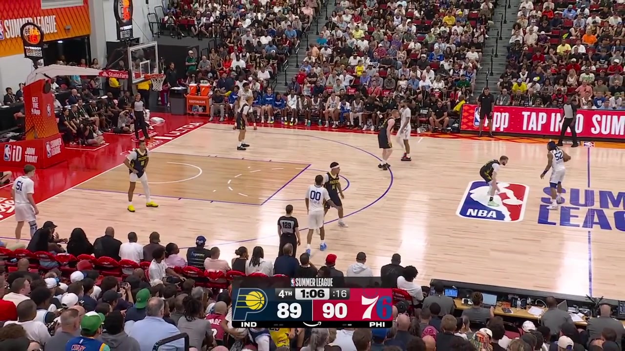 Matt Rogers hits the clutch corner 3 to put the 76ers up 4 off a nice ball movement by the 76ersJalen Slawson with the nice windmill gather gets fouled makes both clutch FTLabaron Philon misses a 3 Braden Smith ties the game from the line Philon airballs potential winner