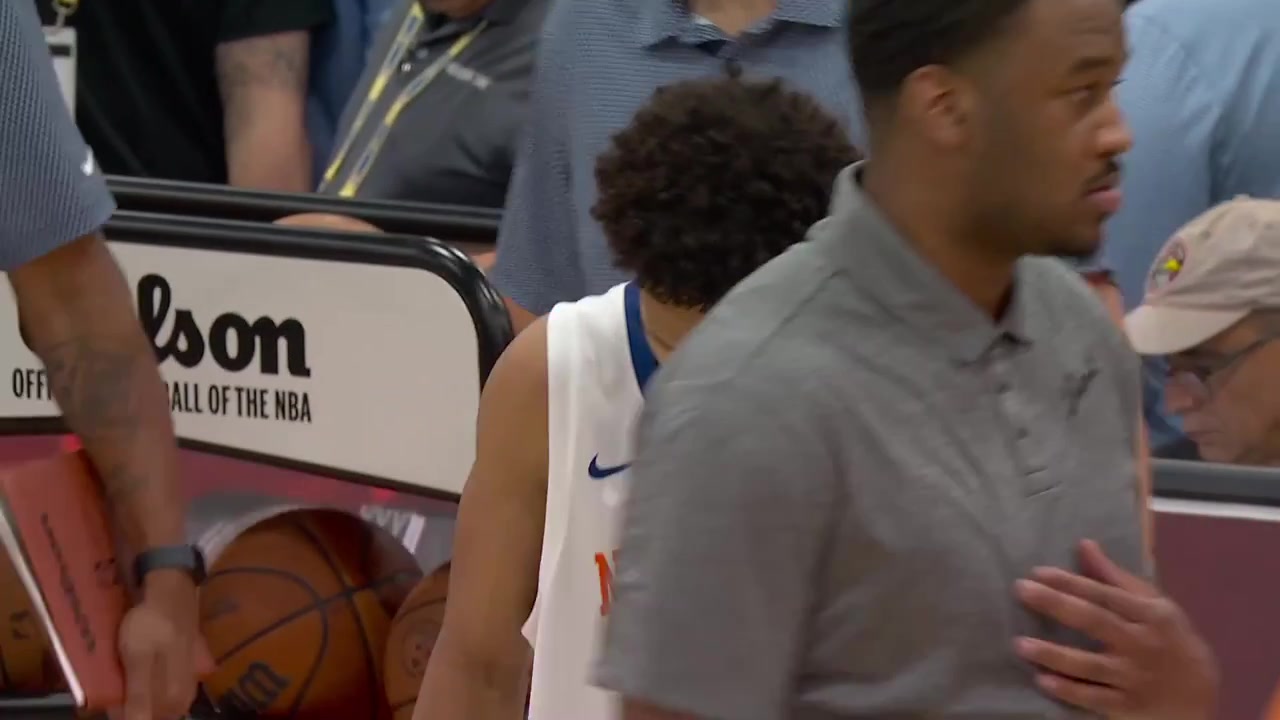 Liam Robbins postgame interview on the court after the Knicks won their first 2026 Summer League game winning the Pistons 86-75He turned 27 yesterday