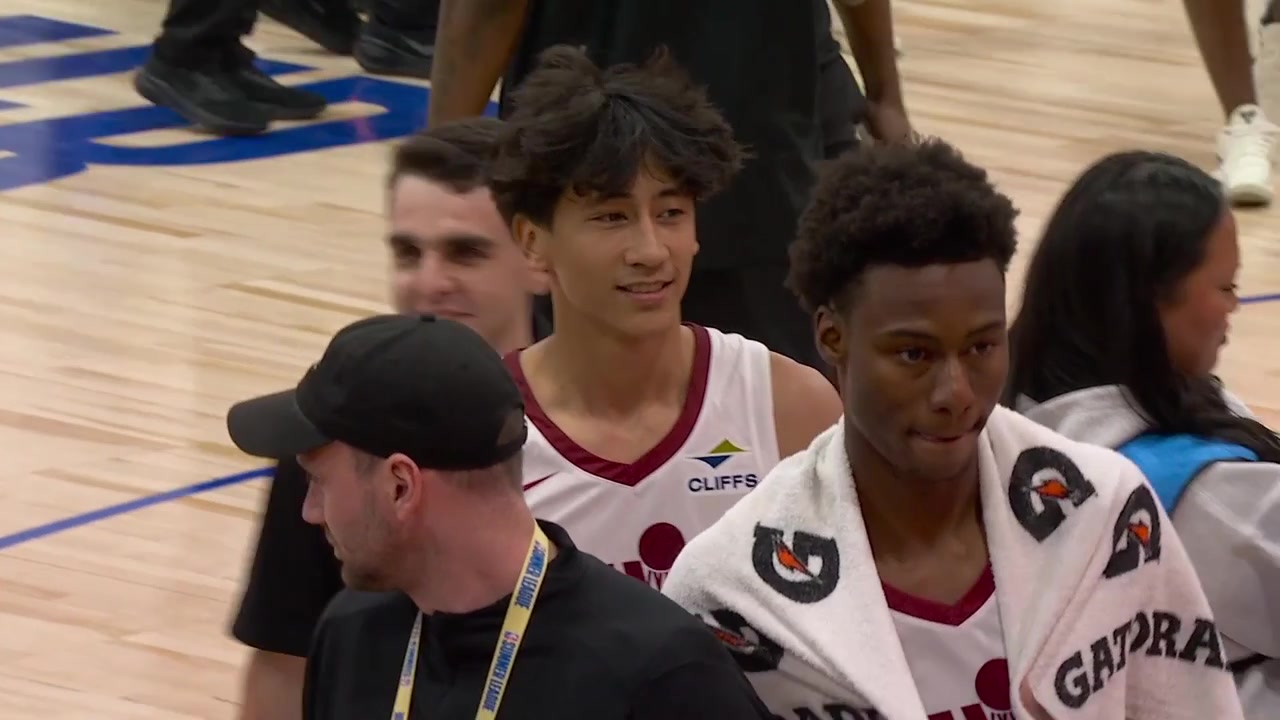 Meleek Thomas postgame interview on the floor after dropping 35 points in a win against the Miami Heat in a Summer League gameRemains humble