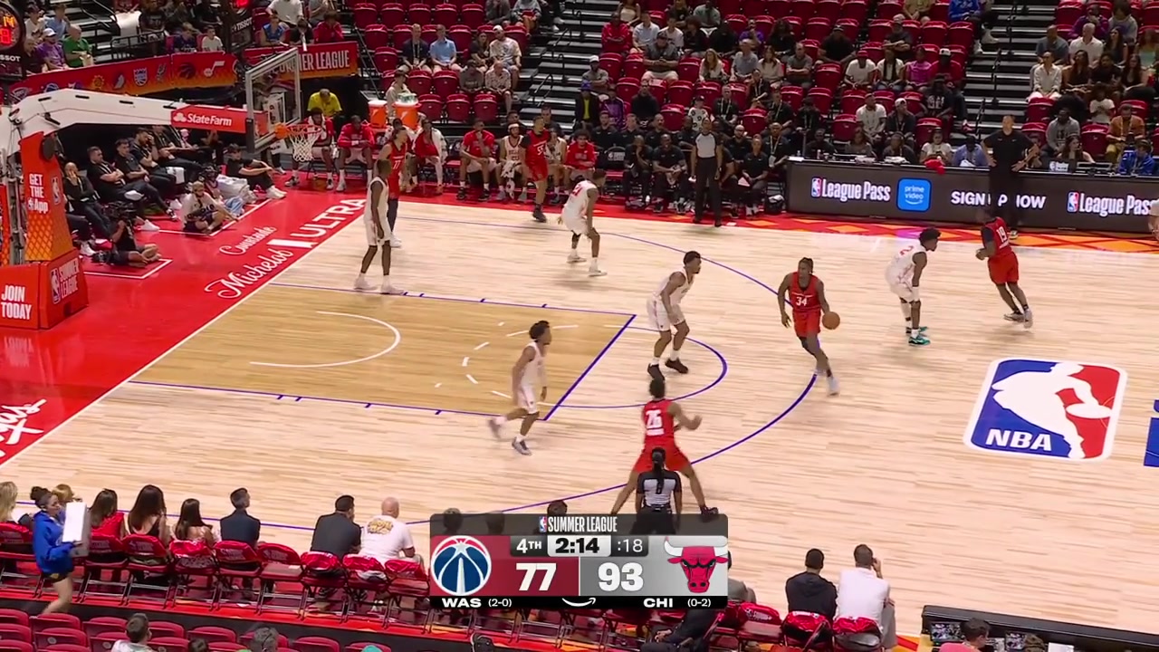 Tre Carroll grabs the offensive board and goes for the off-balance long jumper and it goes inCaleb Wilson blocks Seth Trimble
