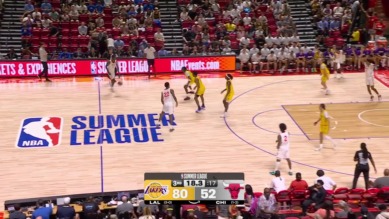 Jon Elmore with the deep pullup 3 at the end of the 3rd quarter after a chaotic sequence and a dunk by Caleb WilsonHe then puts his hand area his bald head