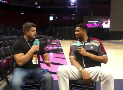 Brendan Tobin Giannis getting told about the creatures he'll be seeing in Florida