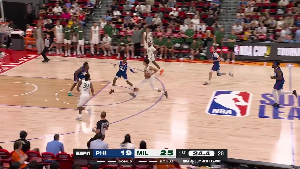 Kam Jones with the buzzer-beater 3 to end the 1st quarter off a 3 by Duke MIles at the other end with replays