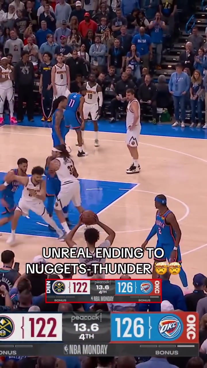 Nuggets vs Thunder Crazy Ending - Nuggets 4 Point Play and Thunder Game Winner