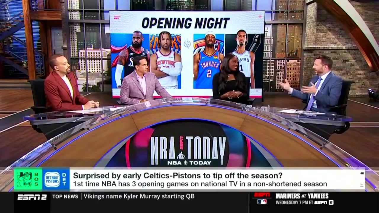 McMenamin on why a 3 PM game for Opening Night they're like we could sense the excitement for the NBA right now So let's experiment with this thing They talked with executives at NBC and it was kind of a joint decision that this is something we can turn into a celebration of the game