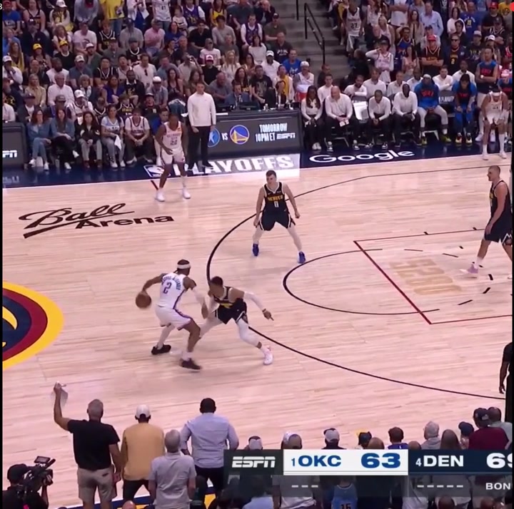 Westbrook with great perimeter defense on SGA