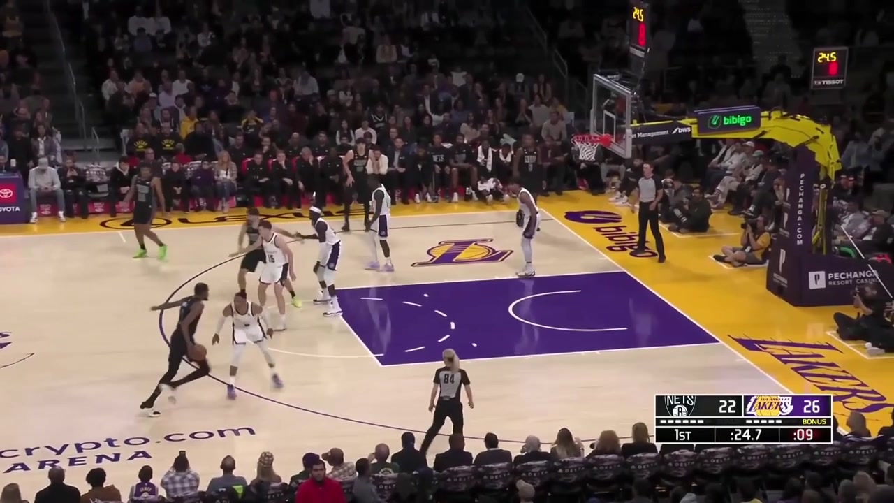 Russell Westbrook blocks Kevin Durant from behind with a replayLos Angeles Lakers vs Brooklyn Nets - 11132022