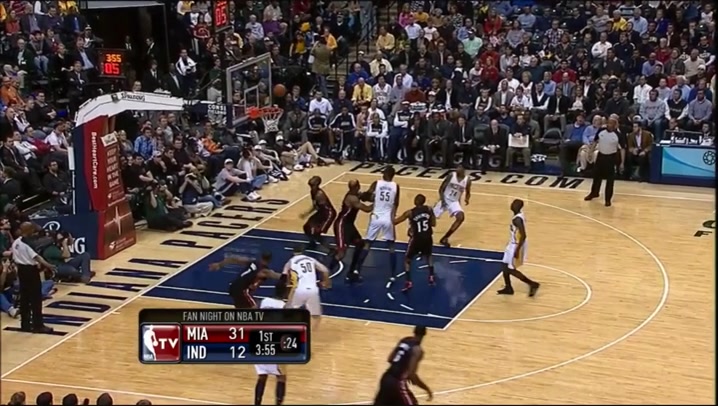 Wade with a 92 foot alley oop pass to LeBron